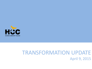 TRANSFORMATION UPDATE April 9, 2015