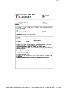 CLARIFICATION Page 1 of 1 for site logistics plan, concrete, precast,