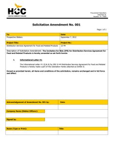 Solicitation Amendment No. 001