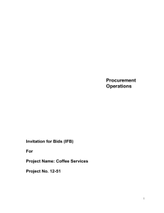 Procurement Operations Invitation for Bids (IFB)