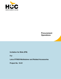 Procurement Operations Invitation for Bids (IFB)