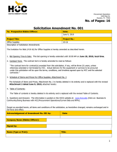 No. of Pages: 16  Solicitation Amendment No. 001