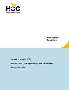 Procurement Operations Invitation for Bids (IFB)