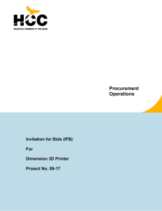 Procurement Operations Invitation for Bids (IFB)