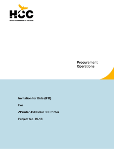 Procurement Operations Invitation for Bids (IFB)