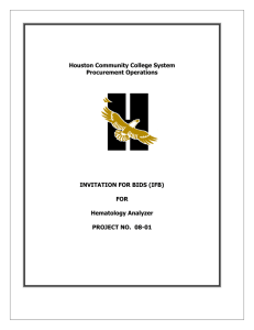 Houston Community College System Procurement Operations  INVITATION FOR BIDS (IFB)