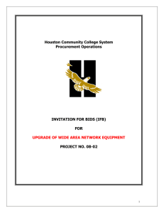 Houston Community College System Procurement Operations  INVITATION FOR BIDS (IFB)