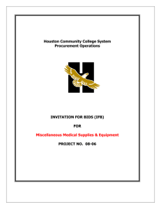 Houston Community College System Procurement Operations  INVITATION FOR BIDS (IFB)