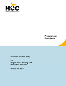 Procurement Operations Invitation for Bids (IFB)