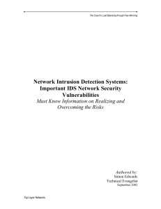 Network Intrusion Detection Systems: Important IDS Network Security Vulnerabilities