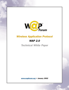 Wireless Application Protocol WAP 2.0 Technical White Paper www.wapforum.org