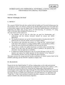 HYBRID SATELLITE-TERRESTRIAL NETWORKS; A NOVEL CONCEPT FOR INTERACTIVE DIGITAL TELEVISION BCA4021