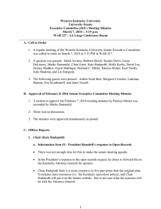 Western Kentucky University University Senate Executive Committee (SEC) Meeting Minutes