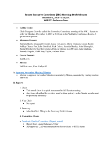 Senate Executive Committee (SEC) Meeting: Draft Minutes
