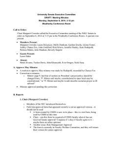 University Senate Executive Committee DRAFT: Meeting Minutes Weatherby Conference Room