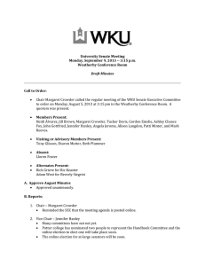 University Senate Meeting Monday, September 9, 2013 -- 3:15 p.m.