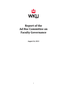 Report!of!the!! Ad!Hoc!Committee!on!! Faculty!Governance !