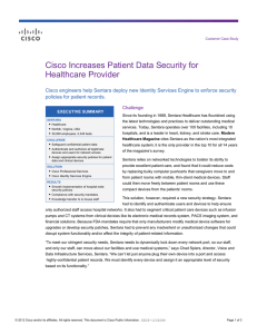Cisco Increases Patient Data Security for Healthcare Provider