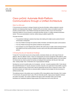 Cisco pxGrid: Automate Multi-Platform Communications through a Unified Architecture