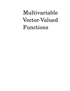 Multivariable Vector-Valued Functions
