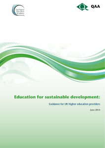 Education for sustainable development: Guidance for UK higher education providers June 2014