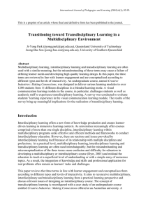 Transitioning toward Transdisciplinary Learning in a Multidisciplinary Environment