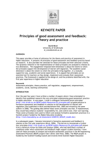 KEYNOTE PAPER Principles of good assessment and feedback: Theory and practice