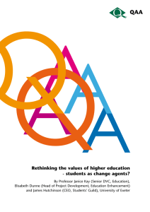 Rethinking the values of higher education - students as change agents?