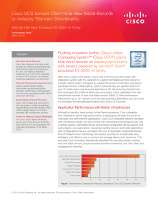 Cisco UCS Servers Claim Nine New World Records on Industry-Standard Benchmarks