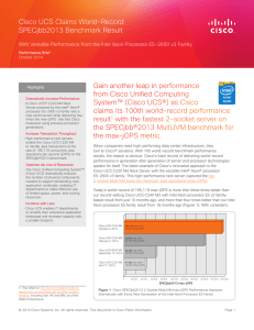 Cisco UCS Claims World-Record SPECjbb2013 Benchmark Result Gain another leap in performance