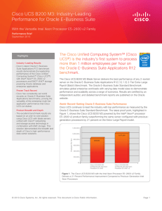Cisco UCS B200 M3: Industry-Leading Performance for Oracle E-Business Suite