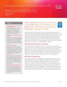 World-Record: Fastest Two-Processor Result for SAP Cisco achieves the best 2-processor