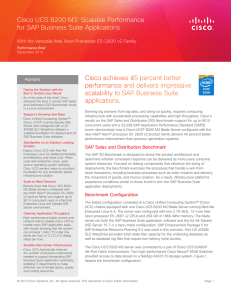 Cisco UCS B200 M3: Scalable Performance for SAP Business Suite Applications