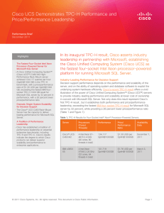 Cisco UCS Demonstrates TPC-H Performance and Price/Performance Leadership