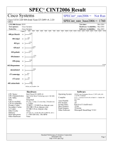 SPEC CINT2006 Result Cisco Systems SPECint