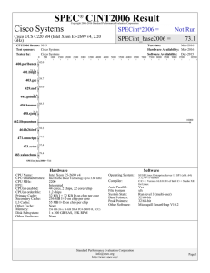 SPEC CINT2006 Result Cisco Systems SPECint