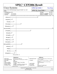 SPEC CFP2006 Result Cisco Systems SPECfp