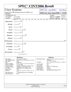 SPEC CINT2006 Result Cisco Systems SPECint