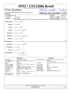 SPEC CINT2006 Result Cisco Systems SPECint