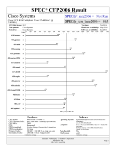 SPEC CFP2006 Result Cisco Systems SPECfp