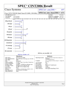 SPEC CINT2006 Result Cisco Systems SPECint