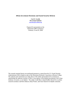401(k) Investment Decisions and Social Security Reform