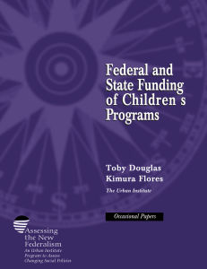 Federal and State Funding of Children s Programs