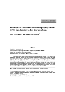 Development and characterization of polyacrylonitrile (PAN) based carbon hollow fiber membrane