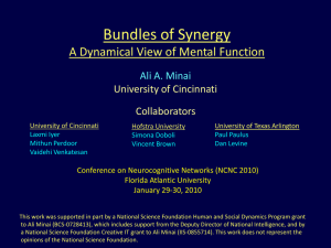 Bundles of Synergy A Dynamical View of Mental Function Ali A. Minai