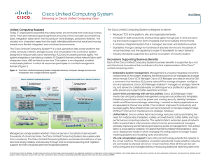 Cisco Unified Computing System Delivering on Cisco's Unified Computing Vision