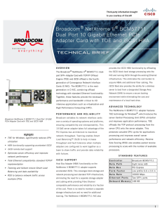 Broadcom NetXtreme II BCM57711 Dual Port 10 Gigabit Ethernet PCIe
