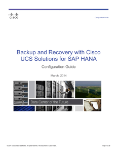Backup and Recovery with Cisco UCS Solutions for SAP HANA Configuration Guide