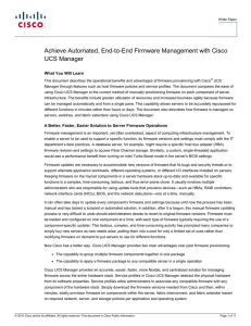 Achieve Automated, End-to-End Firmware Management with Cisco UCS Manager