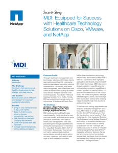 MDI: Equipped for Success with Healthcare Technology Solutions on Cisco, VMware, and NetApp